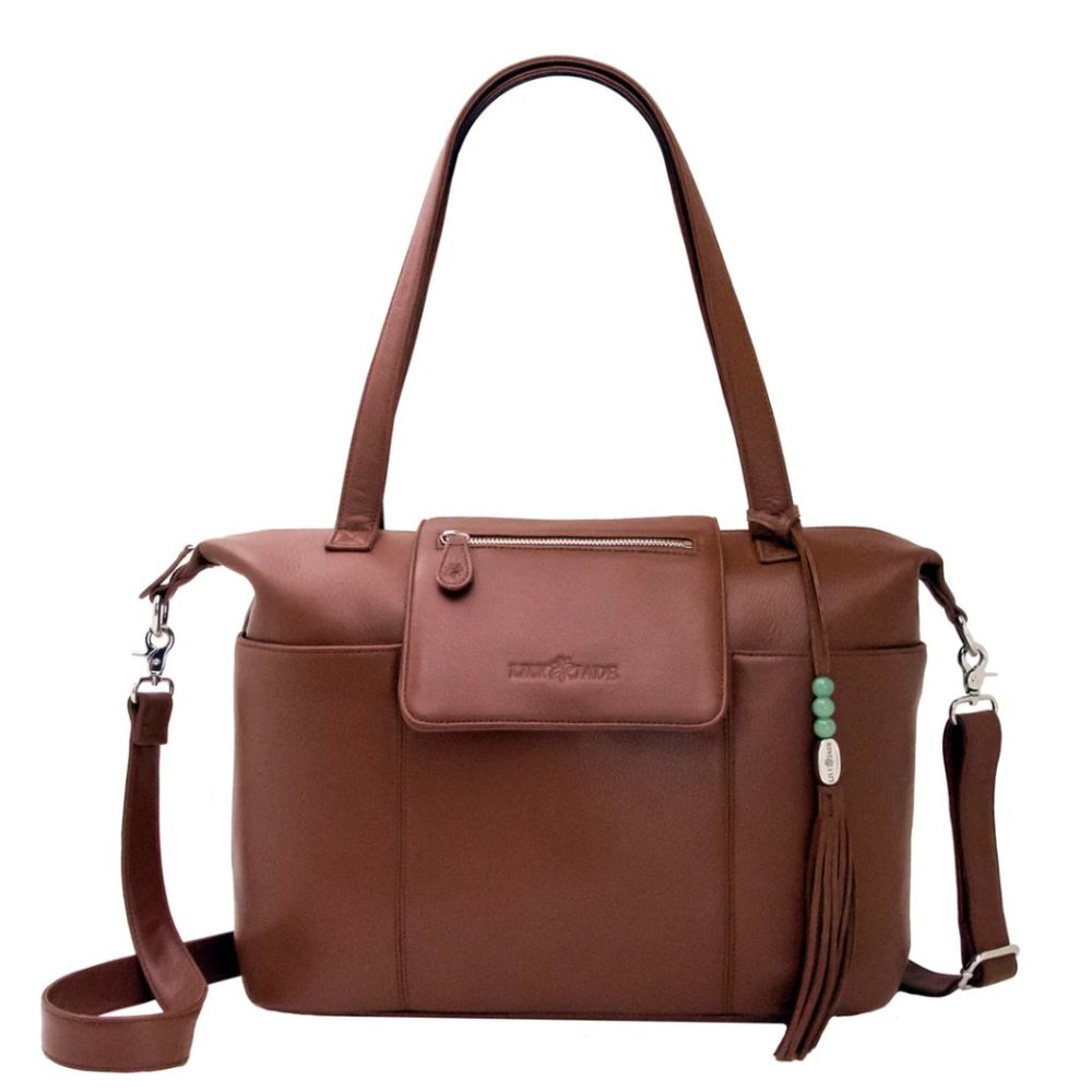 Brown Lily Jade Leather Diaper Bag Backpack